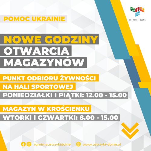 Zmiana organizacji pracy magazynów z darami dla uchodźców w Gminie Ustrzyki Dolne!
